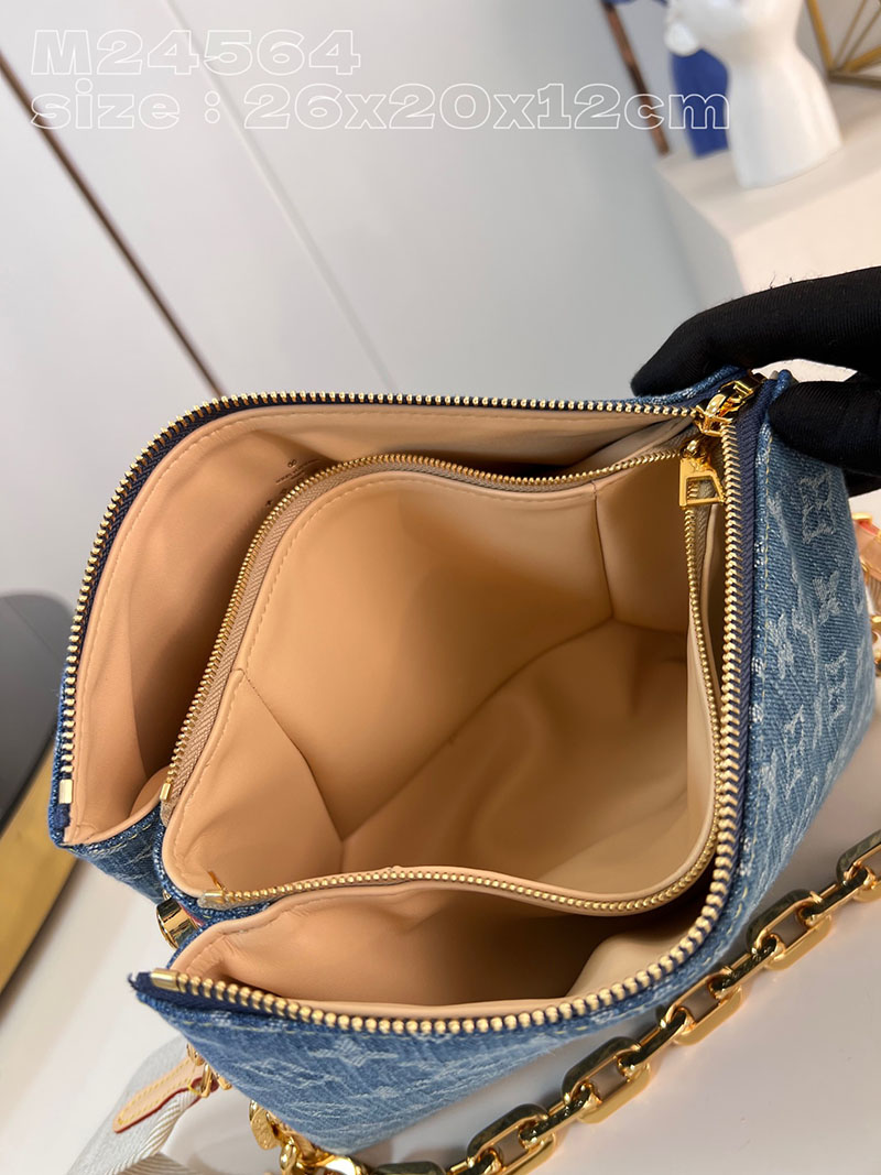 ルイヴィトン並行輸入品 LOUIS VUITTON クッサンPM ブルーデニム モノグラムデニム M24564 ルイヴィトン デニム ショルダーバッグ - 画像 (4)