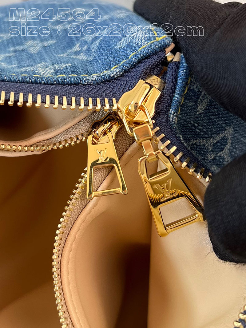 ルイヴィトン並行輸入品 LOUIS VUITTON クッサンPM ブルーデニム モノグラムデニム M24564 ルイヴィトン デニム ショルダーバッグ - 画像 (3)