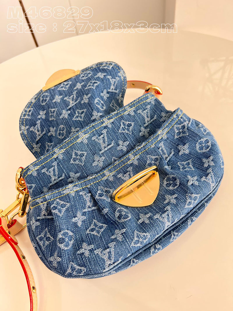 ルイヴィトン並行輸入品 LOUIS VUITTON サンセット ブルーデニム モノグラムデニム M46829 ルイヴィトン モノグラム デニム バッグ - 画像 (4)