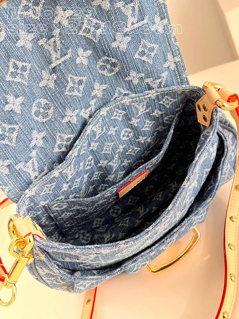 ルイヴィトン並行輸入品 LOUIS VUITTON サンセット ブルーデニム モノグラムデニム M46829 ルイヴィトン モノグラム デニム バッグ - 画像 (3)