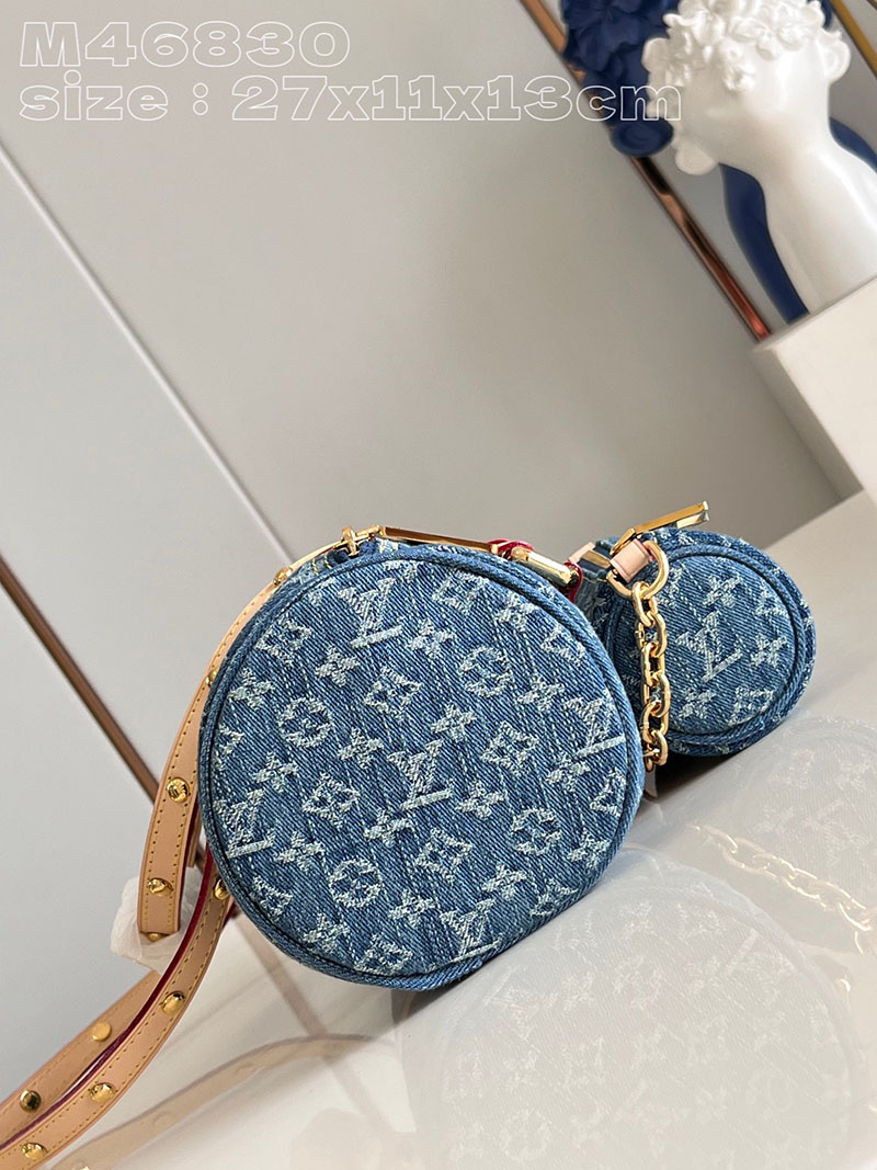 ルイヴィトン並行輸入品 LOUIS VUITTON LV リミックス パピヨンMM ブルーデニム モノグラムデニム M46830 ルイヴィトン パピヨン 人気 - 画像 (9)