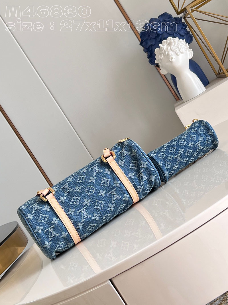 ルイヴィトン並行輸入品 LOUIS VUITTON LV リミックス パピヨンMM ブルーデニム モノグラムデニム M46830 ルイヴィトン パピヨン 人気 - 画像 (7)