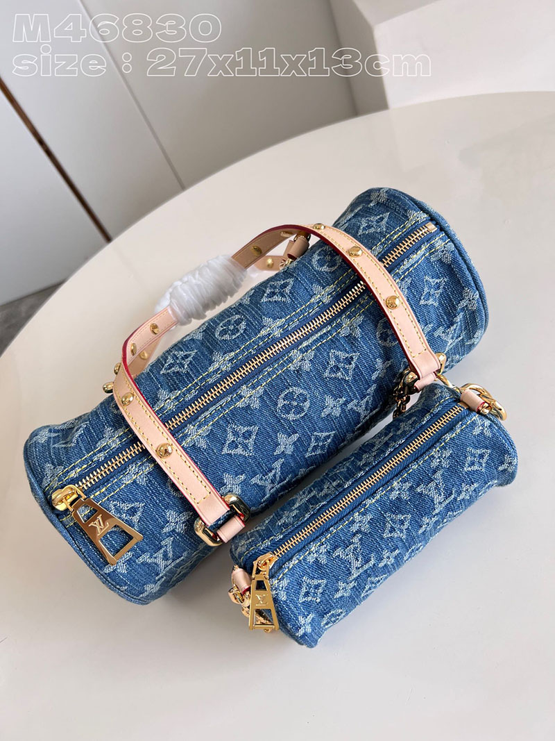 ルイヴィトン並行輸入品 LOUIS VUITTON LV リミックス パピヨンMM ブルーデニム モノグラムデニム M46830 ルイヴィトン パピヨン 人気 - 画像 (6)