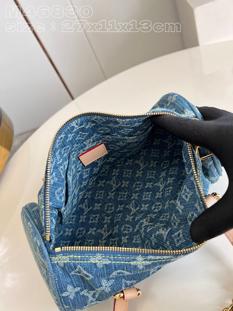 ルイヴィトン並行輸入品 LOUIS VUITTON LV リミックス パピヨンMM ブルーデニム モノグラムデニム M46830 ルイヴィトン パピヨン 人気 - 画像 (4)