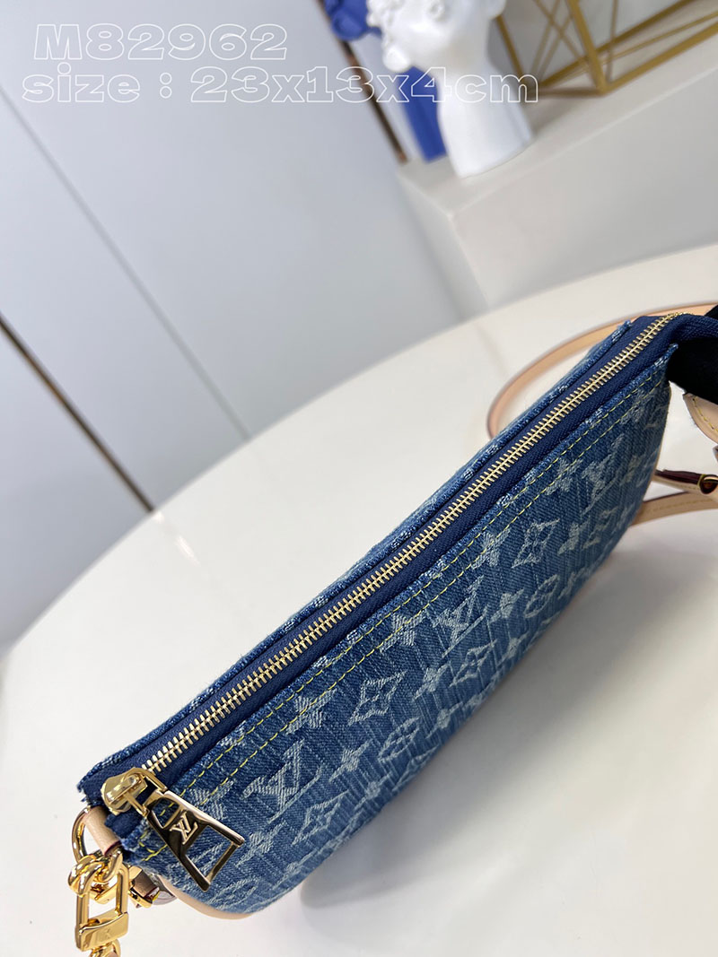 ルイヴィトン並行輸入品 LOUIS VUITTON ミュルティ・ポシェット・アクセソワール ブルーデニム モノグラムデニム M82962 ルイヴィトン デニム ショルダーバッグ - 画像 (5)