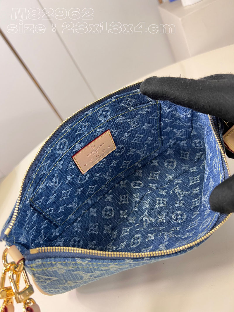 ルイヴィトン並行輸入品 LOUIS VUITTON ミュルティ・ポシェット・アクセソワール ブルーデニム モノグラムデニム M82962 ルイヴィトン デニム ショルダーバッグ - 画像 (3)