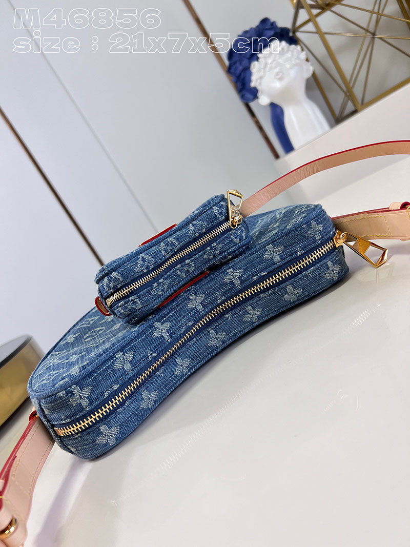 ルイヴィトン並行輸入品 LOUIS VUITTON LVリミックス クロワッサン ブルーデニム モノグラムデニム M46856 ルイヴィトン クロワッサン デニム - 画像 (5)