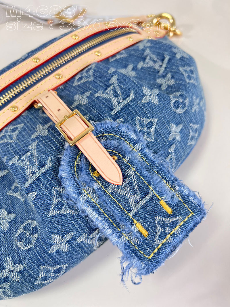 ルイヴィトン並行輸入品 LOUIS VUITTON ハイライズ LVリミックス ブルーデニム モノグラムデニム M46837 ルイ ヴィトン バムバッグ デニム - 画像 (9)