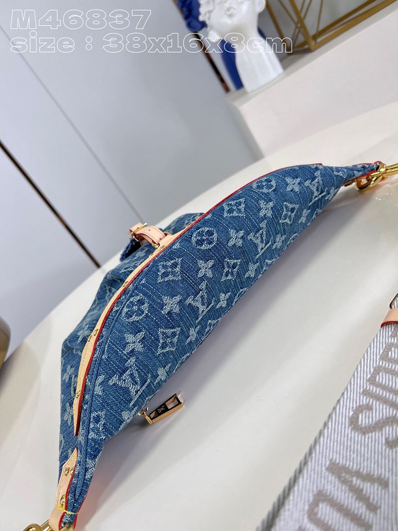 ルイヴィトン並行輸入品 LOUIS VUITTON ハイライズ LVリミックス ブルーデニム モノグラムデニム M46837 ルイ ヴィトン バムバッグ デニム - 画像 (7)