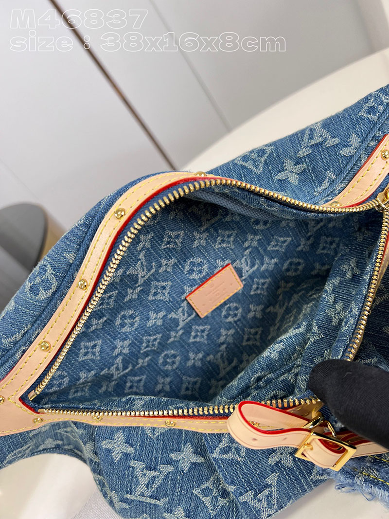 ルイヴィトン並行輸入品 LOUIS VUITTON ハイライズ LVリミックス ブルーデニム モノグラムデニム M46837 ルイ ヴィトン バムバッグ デニム - 画像 (3)