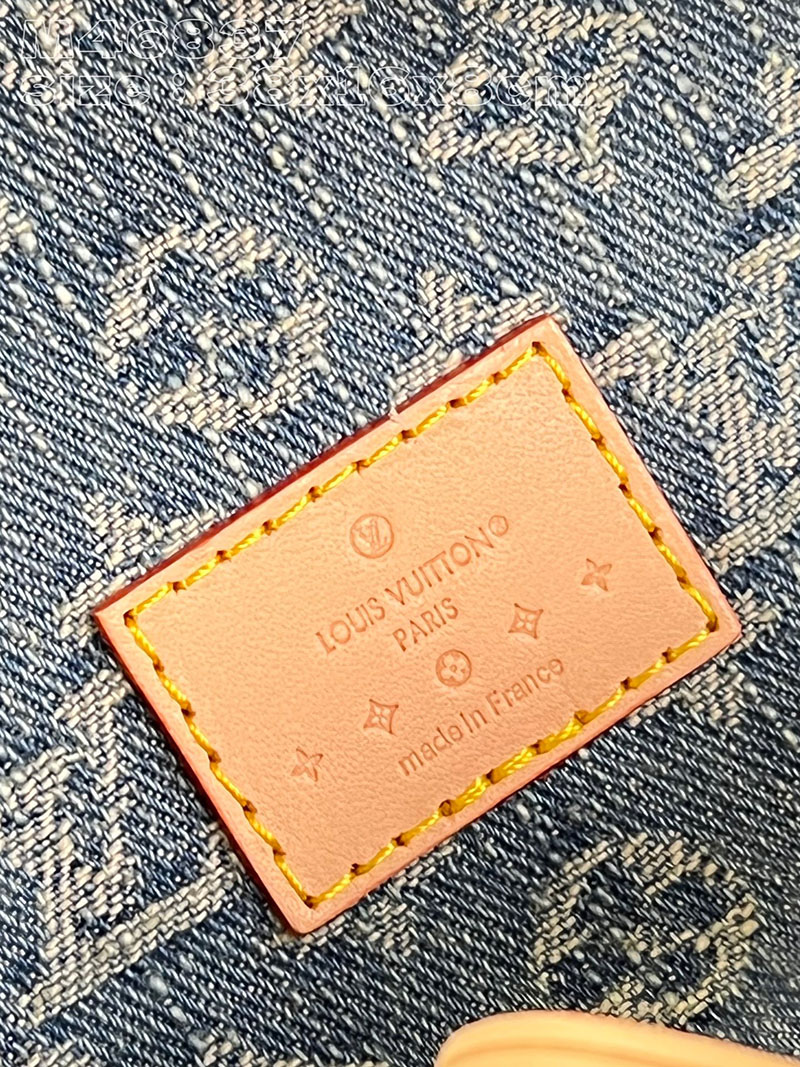 ルイヴィトン並行輸入品 LOUIS VUITTON ハイライズ LVリミックス ブルーデニム モノグラムデニム M46837 ルイ ヴィトン バムバッグ デニム - 画像 (2)