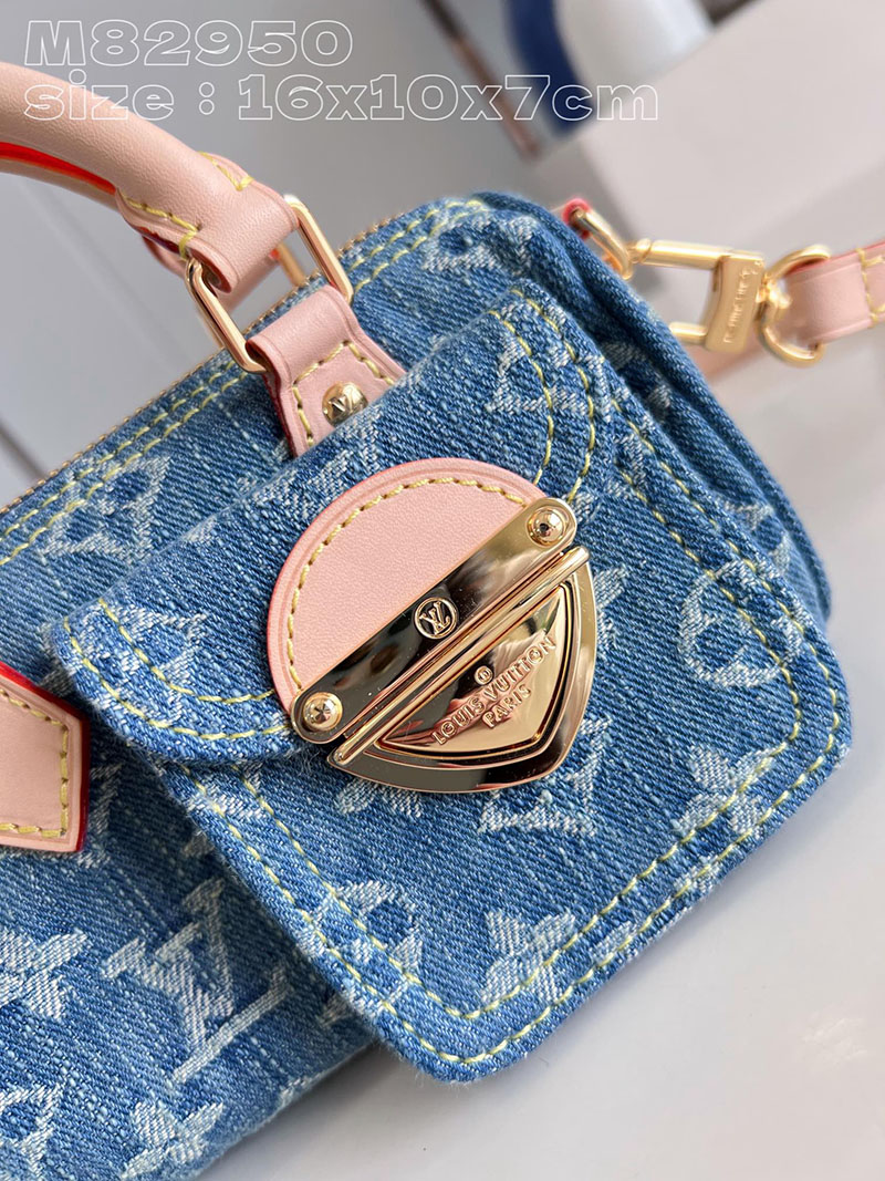 ルイヴィトン並行輸入品 LOUIS VUITTON ナノ・スピーディ ブルーデニム モノグラムデニム M82950 ヴィトン デニム バッグ 新作 - 画像 (9)