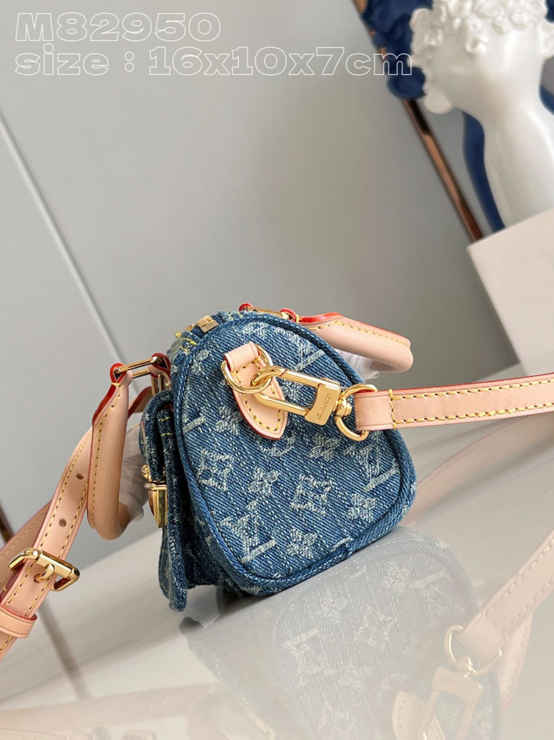 ルイヴィトン並行輸入品 LOUIS VUITTON ナノ・スピーディ ブルーデニム モノグラムデニム M82950 ヴィトン デニム バッグ 新作 - 画像 (8)