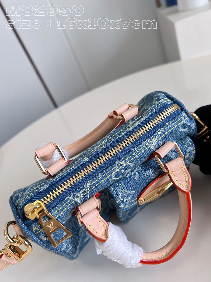 ルイヴィトン並行輸入品 LOUIS VUITTON ナノ・スピーディ ブルーデニム モノグラムデニム M82950 ヴィトン デニム バッグ 新作 - 画像 (5)