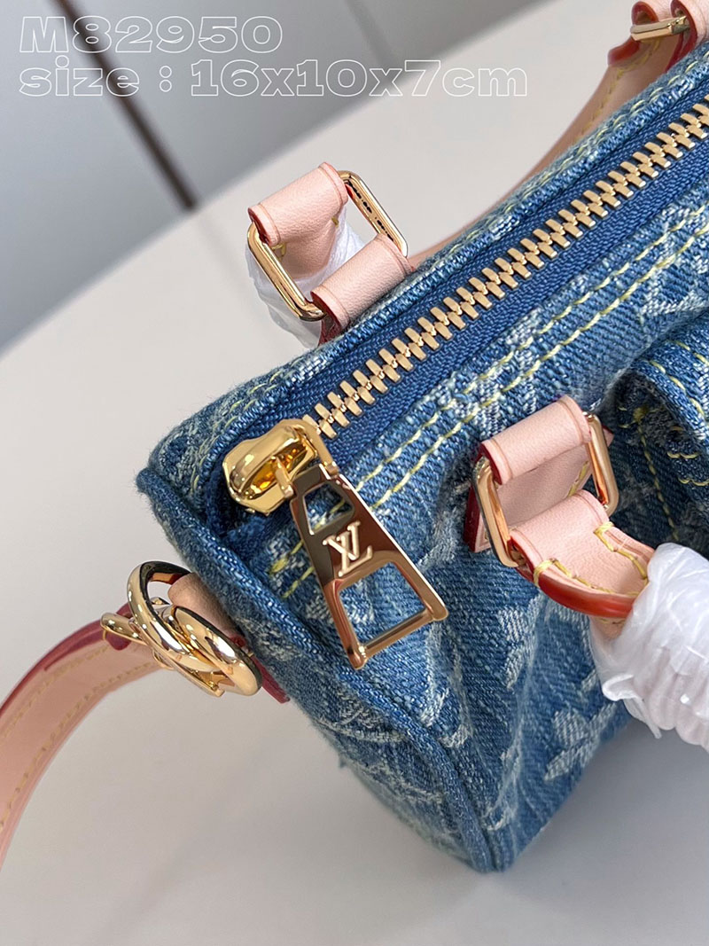 ルイヴィトン並行輸入品 LOUIS VUITTON ナノ・スピーディ ブルーデニム モノグラムデニム M82950 ヴィトン デニム バッグ 新作 - 画像 (4)