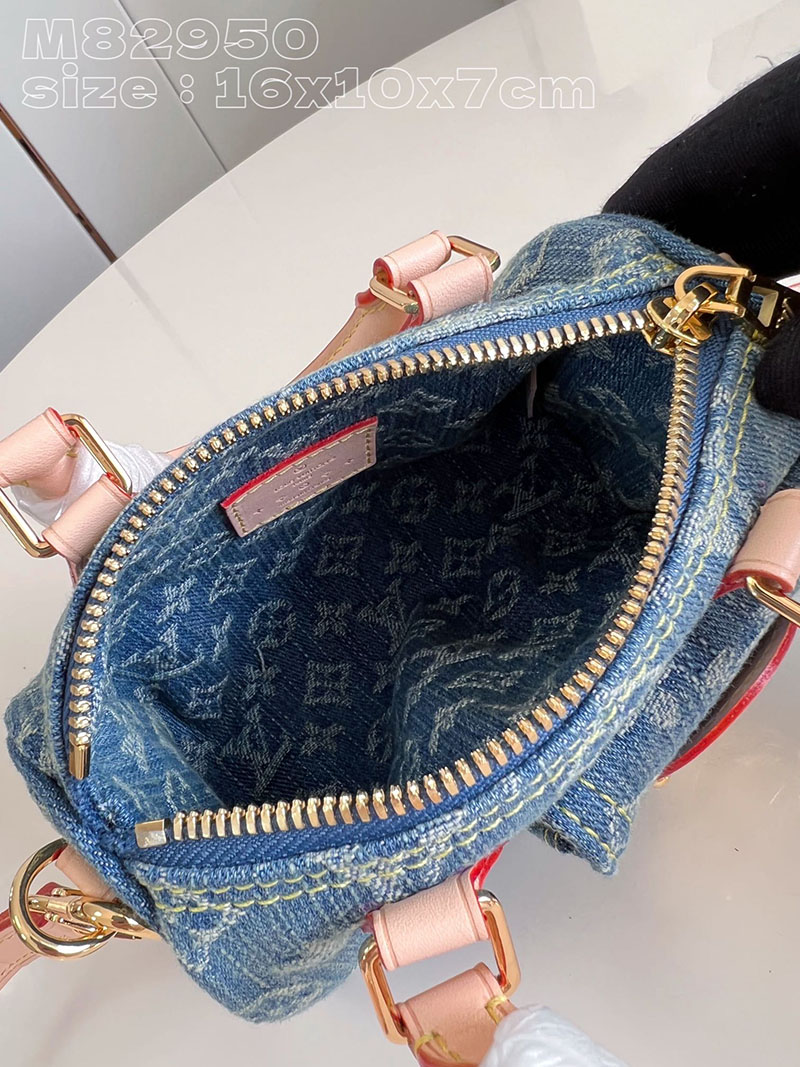 ルイヴィトン並行輸入品 LOUIS VUITTON ナノ・スピーディ ブルーデニム モノグラムデニム M82950 ヴィトン デニム バッグ 新作 - 画像 (3)
