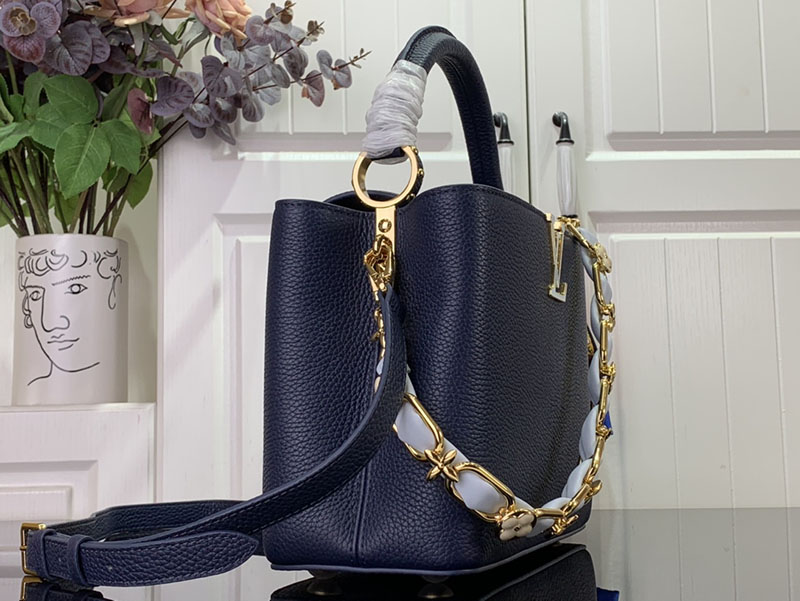 ルイヴィトン並行輸入品 LOUIS VUITTON カプシーヌ MM ネイビー ブルー トリヨンレザー lv301954 ルイヴィトン カプシーヌ 限定 - 画像 (9)