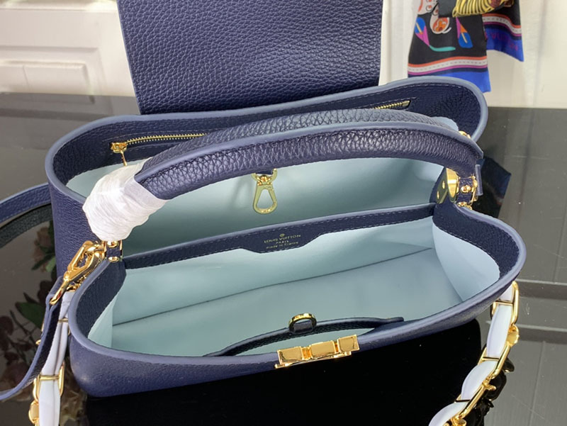 ルイヴィトン並行輸入品 LOUIS VUITTON カプシーヌ MM ネイビー ブルー トリヨンレザー lv301954 ルイヴィトン カプシーヌ 限定 - 画像 (3)