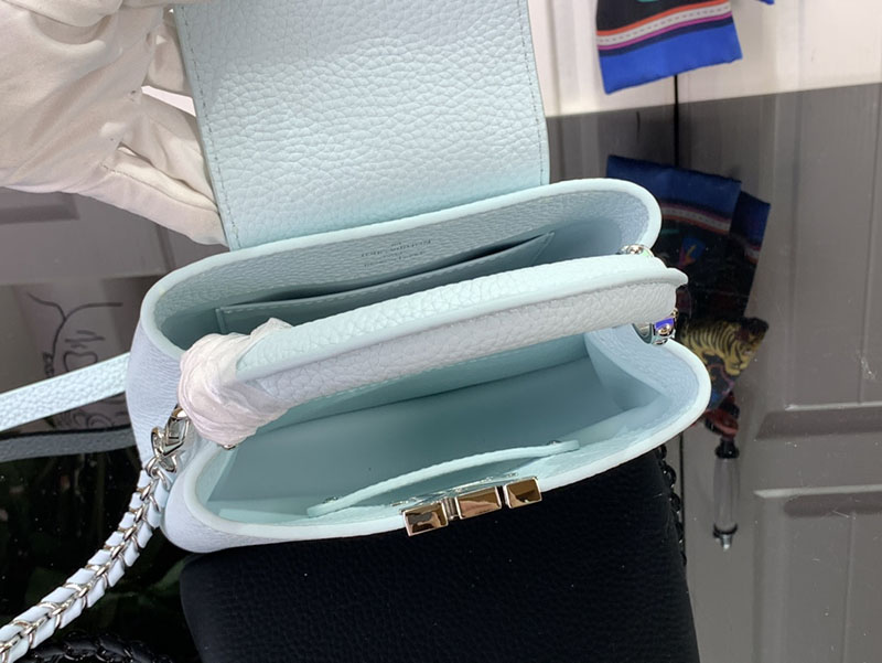 ルイヴィトン並行輸入品 LOUIS VUITTON カプシーヌ ミニ キャンディ ブルー トリヨンレザー lv301957 ルイヴィトン ミニバッグ 安い - 画像 (2)