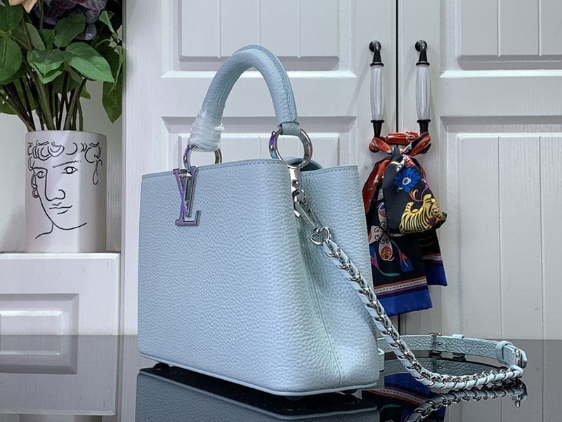 ルイヴィトン並行輸入品 LOUIS VUITTON カプシーヌ BB キャンディ ブルー トリヨンレザー lv301958 ルイヴィトン バッグ 安い - 画像 (9)