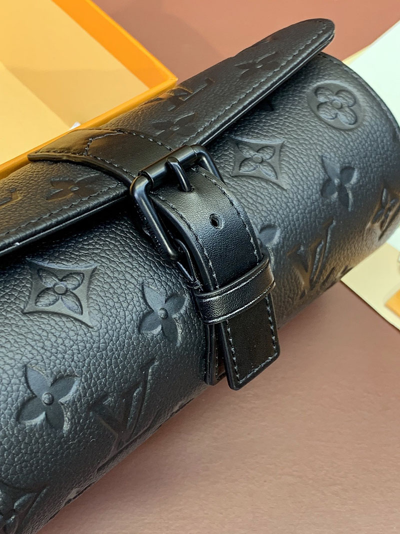 ルイヴィトン並行輸入品 LOUIS VUITTON エテュイ・3 モントル ブラック トリヨンレザー M10147 時計ケース おしゃれ - 画像 (3)