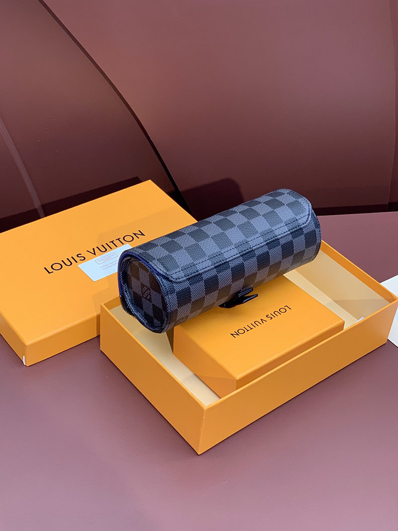 ルイヴィトン並行輸入品 LOUIS VUITTON エテュイ・3 モントル ブラック ダミエ・グラフィット N41137 ルイヴィトン 時計 ケース トランク - 画像 (9)