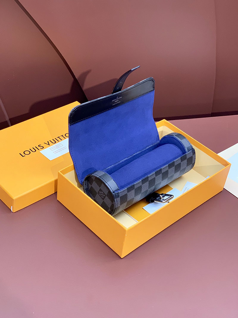 ルイヴィトン並行輸入品 LOUIS VUITTON エテュイ・3 モントル ブラック ダミエ・グラフィット N41137 ルイヴィトン 時計 ケース トランク - 画像 (8)