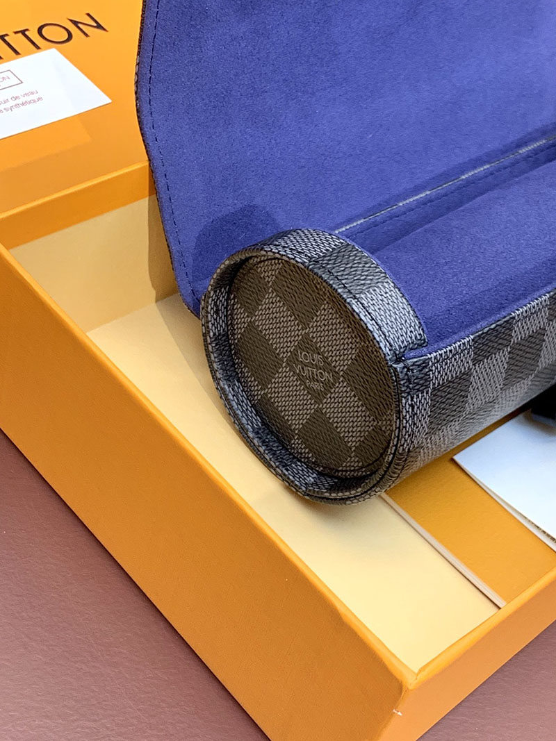 ルイヴィトン並行輸入品 LOUIS VUITTON エテュイ・3 モントル ブラック ダミエ・グラフィット N41137 ルイヴィトン 時計 ケース トランク - 画像 (7)
