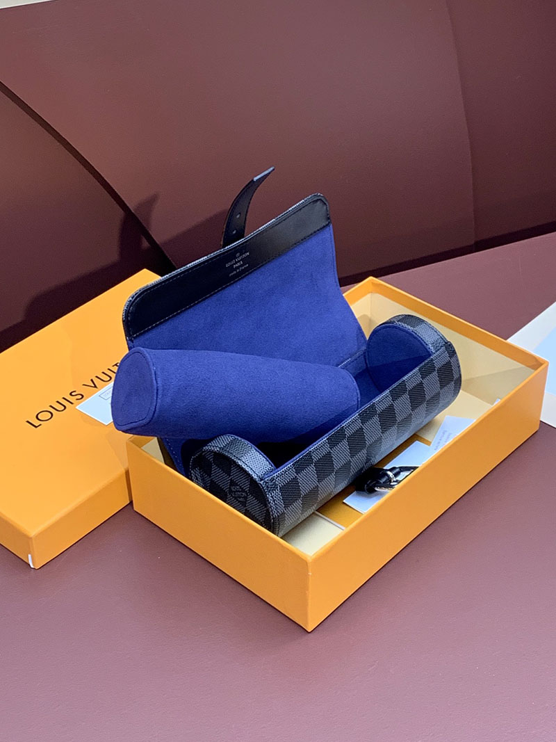 ルイヴィトン並行輸入品 LOUIS VUITTON エテュイ・3 モントル ブラック ダミエ・グラフィット N41137 ルイヴィトン 時計 ケース トランク - 画像 (5)