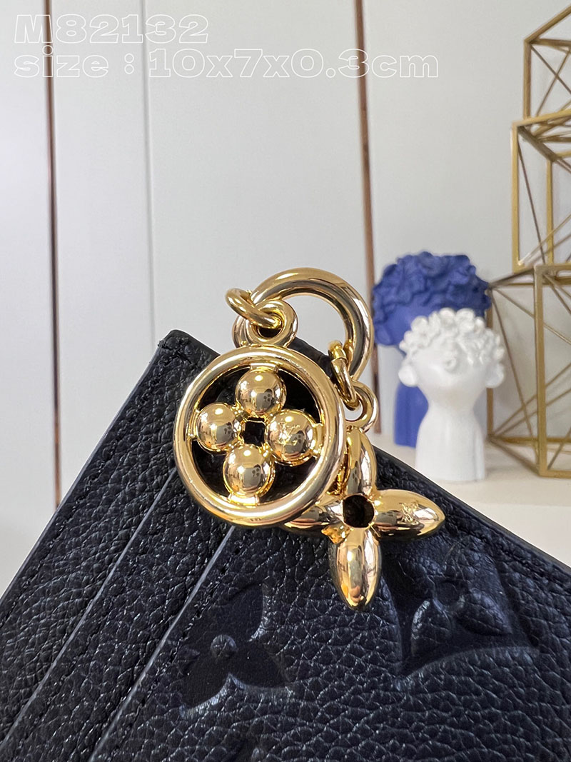 ルイヴィトン並行輸入品 LOUIS VUITTON ポルト カルト・LV チャーム ノワール モノグラム M82132 ルイヴィトン カード ケース 黒 - 画像 (4)